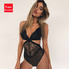 Image of Vana Javeasen Sexy Lace Perspective Pajamas Women Mesh Lingerie Bodysuits Romper Women Babydoll Nightwear Sleepwear Nigh