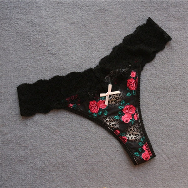 Voplidia Summer Panties Underwear Women Plus Size Bow Sexy Lingerie Panty Thongs and G String Tanga T-back Seamless String PM003
