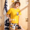 Image of WAVMIT 2019 Summer Women Comfortable Cute Pajama Set Girl Print Pyjama Set Short Sleeve Sleepwear Suit Women Nightshirt Sets