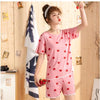 Image of WAVMIT 2019 Summer Women Comfortable Cute Pajama Set Girl Print Pyjama Set Short Sleeve Sleepwear Suit Women Nightshirt Sets