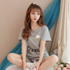 Image of WAVMIT 2019 Summer Women Comfortable Cute Pajama Set Girl Print Pyjama Set Short Sleeve Sleepwear Suit Women Nightshirt Sets