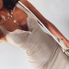 Image of WannaThis Knee-Length Dress Knitted Elastic Sleeveless Bodycon elegant Women 2019 Summer Sexy V-Neck Button Party Slim Dresses