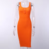 Image of WannaThis Knee-Length Dress Knitted Elastic Sleeveless Bodycon elegant Women 2019 Summer Sexy V-Neck Button Party Slim Dresses