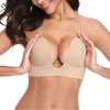 Image of Wechery Plunge U Sexy Invisible Adhesive Bra brassiere Strapless Bra Push Up Bralette Sexy Bras for Bikini Wedding Party Dress