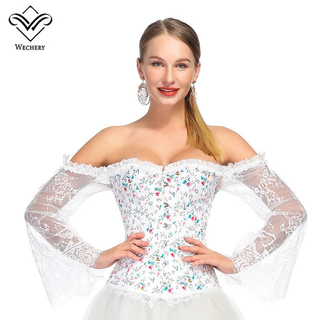 Women Corset Sexy Slim Burlesque Satin Body Shaper Strapless Overbust Plus Size Corset and Bustier  (14)