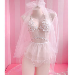 Wedding Dress Bridal Transparent Romantic Nightgown Exotic Apparel Sexy Costume Selebritee Sexy Lingerie Hot BabyDoll AD0507