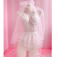 Wedding Dress Bridal Transparent Romantic Nightgown Exotic Apparel Sexy Costume Selebritee Sexy Lingerie Hot BabyDoll AD0507