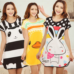 Wholesale 20 Style Free Shipping Summer Women Cartoon Sleepwear Leisure Short Sleeve Nightgowns Printing clothes Nightdress S6