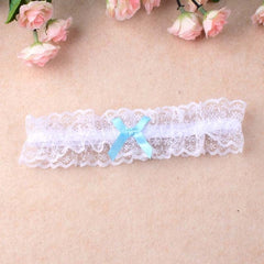 Wholesale Women Girl Princess Cosplay Wedding Party Bridal Lace Floral Blue Leg Ring Loop Stocking Garter Belt