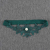 Image of Wholesale Women Girl Princess Cosplay Wedding Party Bridal Lace Floral Blue Leg Ring Loop Stocking Garter Belt