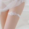 Image of Wholesale Women Girl Princess Cosplay Wedding Party Bridal Lace Floral Blue Leg Ring Loop Stocking Garter Belt