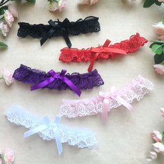 Wholesale Women Girl Princess Cosplay Wedding Party Bridal Lace Floral Blue Leg Ring Loop Stocking Garter Belt