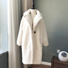 Image of Winter Overcoat Women Faux Fur Coat Luxury Long Fur Coat teddy Jacket Loose Lapel Shaggy Coat Plus Winter Thick Warm Fluffy