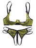 Image of Woman Sexy Bra and Brief Set Push Up Open Cup Bra Sets Sexy Lace Embroidery Thin Cup Bra Crotchless Brief Set Sexy Underwear Set