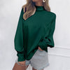 Image of Women Blouses 2019 Fashion Long Puff Sleeve Blouse Shirt Solid Elegant White Office Lady Shirt Casual Tops Blusas Chemise Femme