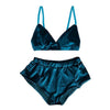 Image of Women Bra Brief Set Push Up Bra Velvet Intimates Sexy Lingerie Set Underwear High Waist Panties Soft Lingerie Bra and Briefs Set