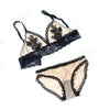 Image of Women Bra & Brief Sets Embroidery Floral Wire Free Ultra-thin Transparent Lace Bra Set Bra and Panties Sexy Lingerie hc