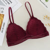 Image of Women Bralette French Style Lace Bra Girls Triangle Cup Lingerie Deep V Wireless Underwear Soft Thin Seamless Bra
