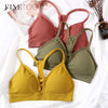 Image of Women Bras Top Cotton Bralette Sexy Lingerie Fashion Hollow Brassiere Padded Backless Bra Wire Free Women Wireless Underwear New