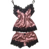 Image of Women Clothes Healthy Fashion Simple Home Wear Sets Sexy Lace Sleepwear Lingerie Babydoll Nightwear Satin Cami Top femme 2019