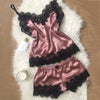 Image of Women Clothes Healthy Fashion Simple Home Wear Sets Sexy Lace Sleepwear Lingerie Babydoll Nightwear Satin Cami Top femme 2019