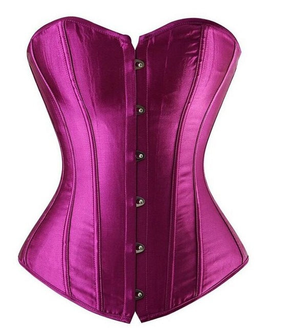 Women Corset Sexy Slim Burlesque Satin Body Shaper Strapless Overbust Plus Size Corset and Bustier