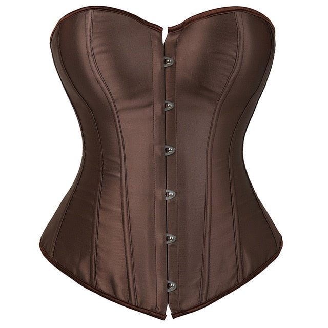 Women Corset Sexy Slim Burlesque Satin Body Shaper Strapless Overbust Plus Size Corset and Bustier