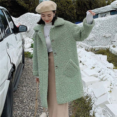 Women Faux Fur Coat 2019 Winter Warm Teddy Coat Fashion Long Parka Lamb Fur Jacket Ladies Outwear Coat