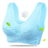 Image of Women Fitness Yoga Sports Bra Padded Push Up Bra Female Lace Crop Top Yoga Gym Shirts Sport Brassiere Tops Vest Seamless Bra
