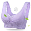 Image of Women Fitness Yoga Sports Bra Padded Push Up Bra Female Lace Crop Top Yoga Gym Shirts Sport Brassiere Tops Vest Seamless Bra