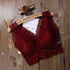 Image of Women Flower Tank Top Bra Sexy Lace Floral Cami Bralette Crochet Vest Crop Top
