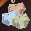 Image of Women Ice Silk Panties Seamless Briefs Set Sexy Lace Underwear Low Waist Patchwork Lingerie Underpants 3pcs/lot #F