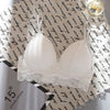 Image of Women Lace Wireless Padded Seamless Bra Sexy Bra Cotton Lingerie Breathable Underwear
