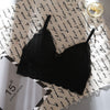 Image of Women Lace Wireless Padded Seamless Bra Sexy Bra Cotton Lingerie Breathable Underwear