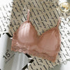 Image of Women Lace Wireless Padded Seamless Bra Sexy Bra Cotton Lingerie Breathable Underwear