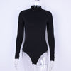 Image of Women Long Sleeve Bodysuit Fashion Stretch Women's Bodysuit With Button Solid Slim Casual Ladies Rompers Autumn Clothing
