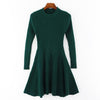 Image of Women Long Sleeve Sweater Dress Women's Irregular Hem Casual Autumn Winter Dress Women O-neck A Line Short Mini Knitted Dresses