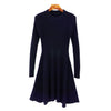 Image of Women Long Sleeve Sweater Dress Women's Irregular Hem Casual Autumn Winter Dress Women O-neck A Line Short Mini Knitted Dresses
