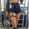 Image of Women Nice Sexy Punk Goth Heart PU Leather Elastic Garter Belt Leg Thigh Ring Clothing Accessory Spring Summer Leg Harness
