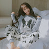 Image of Women Pajama Sets 2019 Autumn winter Flannel Cartoon Warm Pyjamas Women Homewear Animal Sleepwear Cat female pajama