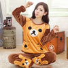 Image of Women Pajama Sets 2019 Autumn winter Flannel Cartoon Warm Pyjamas Women Homewear Animal Sleepwear Cat female pajama