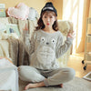 Image of Women Pajama Sets 2019 Autumn winter Flannel Cartoon Warm Pyjamas Women Homewear Animal Sleepwear Cat female pajama