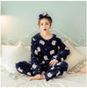 Image of Women Pajama Sets 2019 Autumn winter Flannel Cartoon Warm Pyjamas Women Homewear Animal Sleepwear Cat female pajama