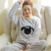Image of Women Pajama Sets 2019 Autumn winter Flannel Cartoon Warm Pyjamas Women Homewear Animal Sleepwear Cat female pajama