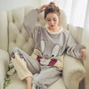 Image of Women Pajama Sets 2019 Autumn winter Flannel Cartoon Warm Pyjamas Women Homewear Animal Sleepwear Cat female pajama