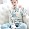 Image of Women Pajama Sets 2019 Autumn winter Flannel Cartoon Warm Pyjamas Women Homewear Animal Sleepwear Cat female pajama
