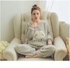 Image of Women Pajama Sets 2019 Autumn winter Flannel Cartoon Warm Pyjamas Women Homewear Animal Sleepwear Cat female pajama