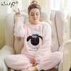 Image of Women Pajama Sets 2019 Autumn winter Flannel Cartoon Warm Pyjamas Women Homewear Animal Sleepwear Cat female pajama