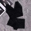 Image of Women Push Up Sexy Bra Set Floral Lace Transparent Bralette Sexy Lingerie Wireless Bra Panties Set