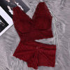 Image of Women Push Up Sexy Bra Set Floral Lace Transparent Bralette Sexy Lingerie Wireless Bra Panties Set